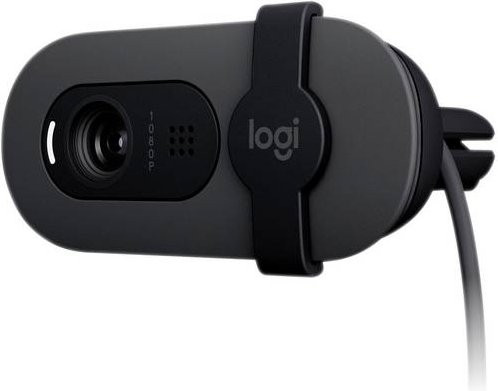 Logitech BRIO 105 Full HD Webcam mit integrierter Abdeckblende und Mikrofon in Schwarz und Grau - Bild 1