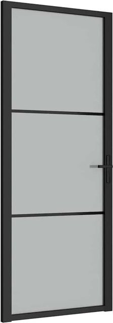 vidaXL Innentür modern in Schwarz mit Mattglas und Aluminium, B/H: 83 x 201,5 cm - Bild 1