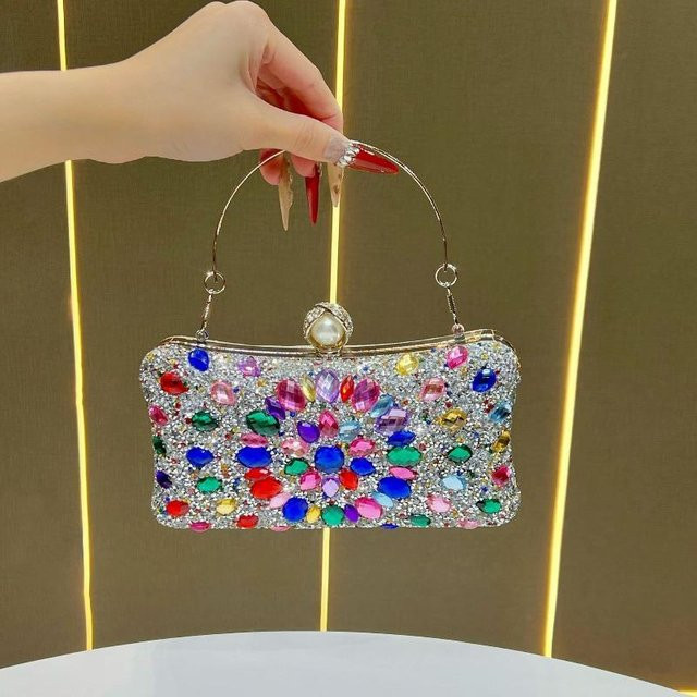 VIA ROMA Clutch, Diamantbesetzt, Damen, gray - Bild 1