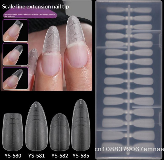 A-KE Nagelspitzen Set, 240-teilig, Mandel, Sarg und Stiletto, Gel, Matt - Bild 1