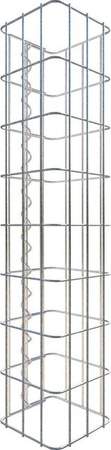 Gabiona Gabionensäule eckig aus Stahl, silbergrau, H x B x T: 80 x 17 x 17 cm, Maschenweite 5 x 10 cm