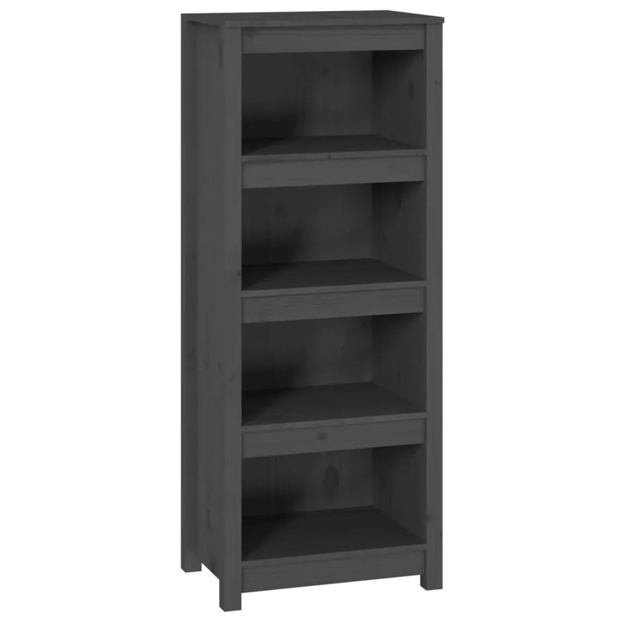 vidaXL Bücherregal aus Kiefer Massivholz in Grau, B/T/H: 50 x 35 x 125,5 cm - Bild 2