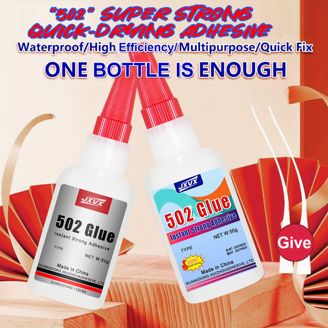 502 Super Strong Instant Adhesive Sekundenkleber für Metall, Kunststoff, Leder, Gummi und Holz in Weiß - Bild 1