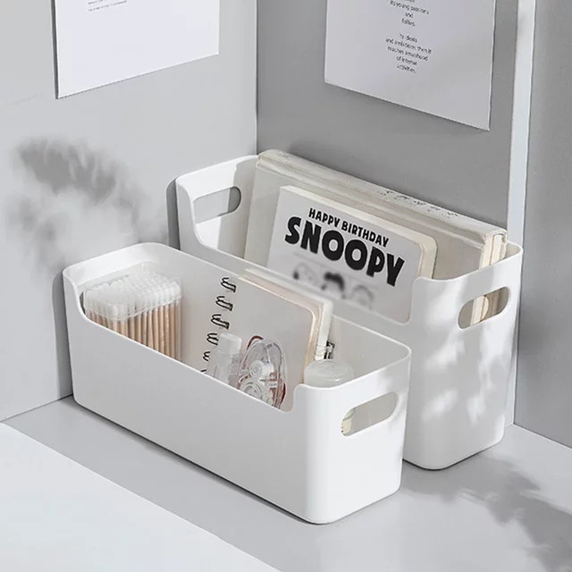 Weiße Aufbewahrungsbox aus Kunststoff für Datenkabel und Bürobedarf zur Wandmontage oder Desktop-Nutzung - Bild 1