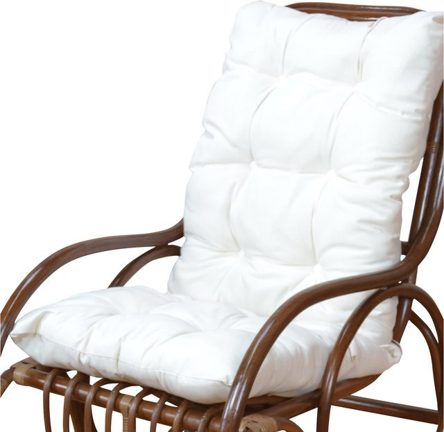 Kissenauflage für Schaukelstuhl von Möbel direkt online in Ecru/Cremefarben mit Flockenfüllung aus Schaumstoff und Polyester-Bezug - Bild 1