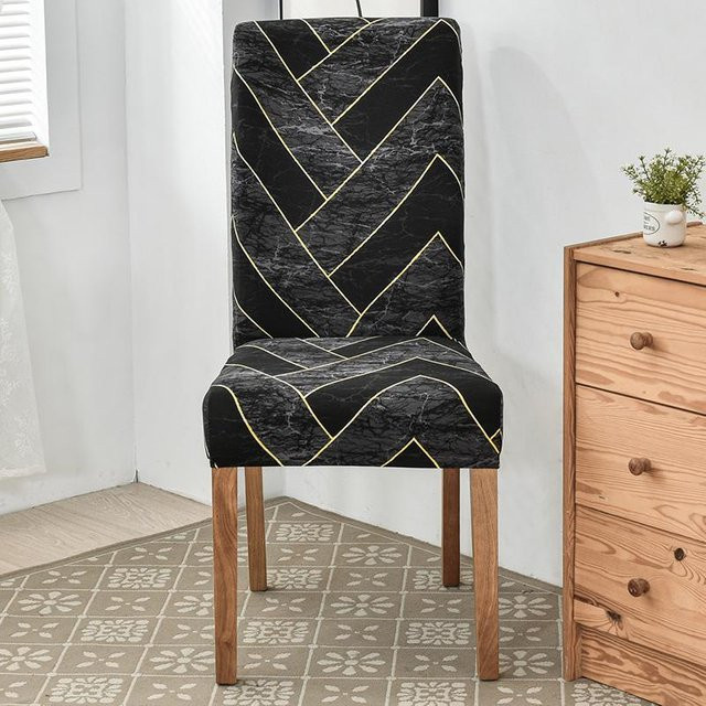 Utmya Dom Textile Esszimmerstuhlhussen für Parson Stühle, Schwarz, Waschbar und Rutschfest - Bild 1