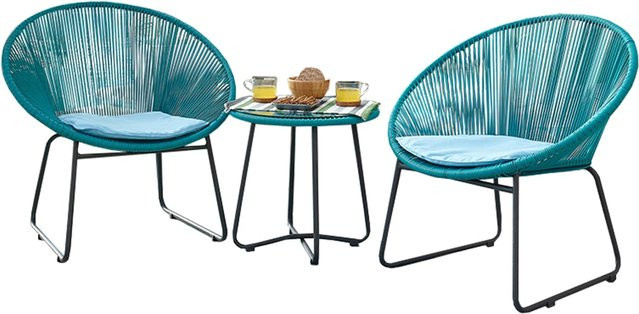 HTI-Line Almeria Gartenmöbel aus Polyrattan mit Glastisch - Bild 1