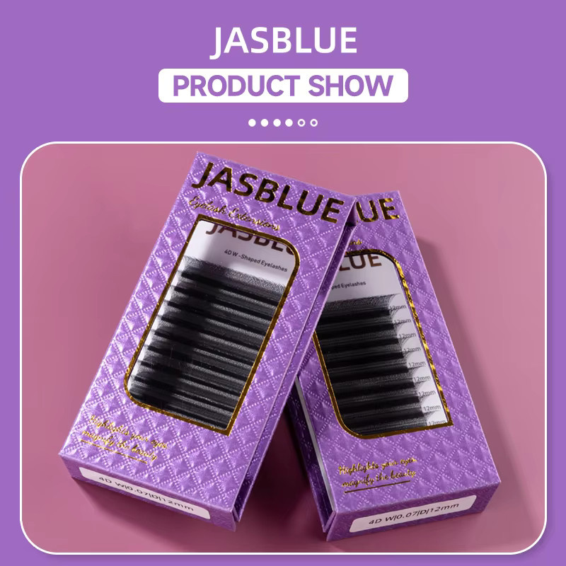 JASBLUE Wimpernverlängerung, 4D W-förmige Fächer, CD-Curl, Black, Natürlich - Bild 2