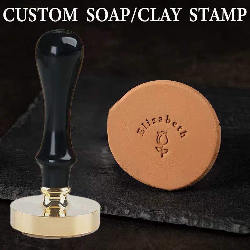 Individueller Keramikstempel aus Messing für personalisierte Logo-Designs in Gold, geeignet für Ton, Kekse und kreative Muster - Bild 3