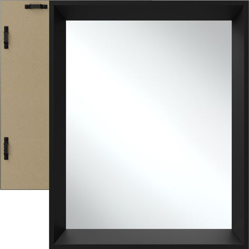 tectake® Rechteckiger Wandspiegel Rahmenlos Schwarz B/H/T: 40,6 x 50,8 x 3,8 cm - Bild 1