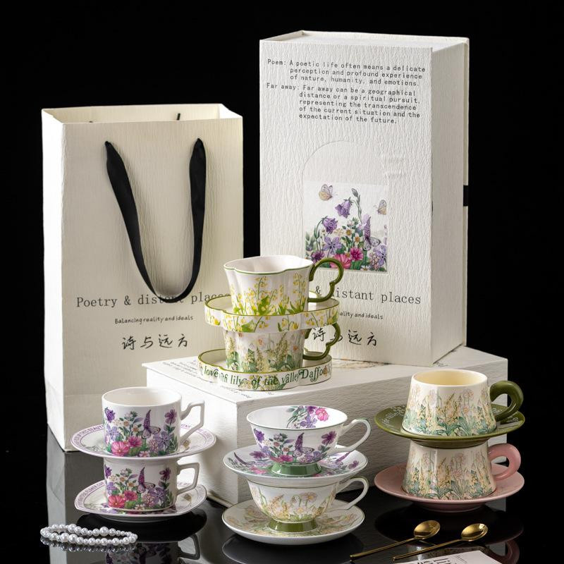 WJG Pretty B Keramik Tasse und Untertasse Set in Violett mit 220 ml Fassungsvermögen - Bild 3