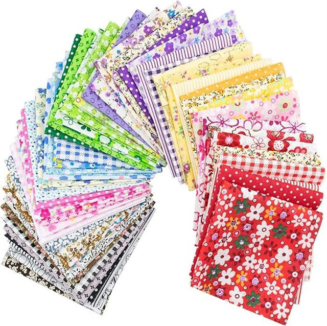 70 Stück Baumwoll Stoff Quadrate für DIY Patchwork und Quilten, Mehrfarbig, B x B: 10 x 10 cm - Bild 1