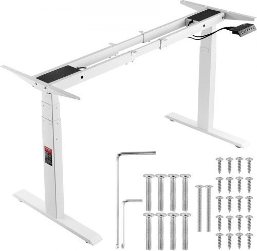 VEVOR Elektrisches höhenverstellbares Schreibtischgestell mit Dual-Motor, Farbe Weiß, Höhe: 66-129 cm - Bild 1