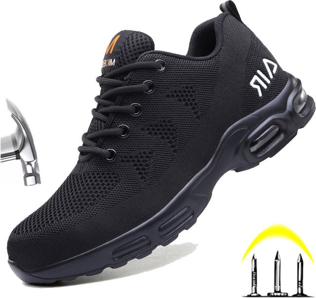 Kankeirr Sicherheitsstiefel für Herren in Schwarz, atmungsaktiv und leicht, mit Anti-Smash und Anti-Pannen Schutz - Bild 1