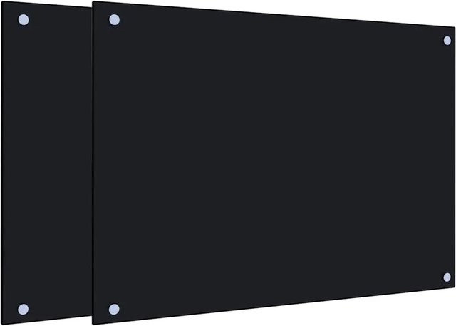 vidaXL Küchenrückwände aus Hartglas in Schwarz, 2 Stück, B: 70 cm, H: 50 cm - Bild 1