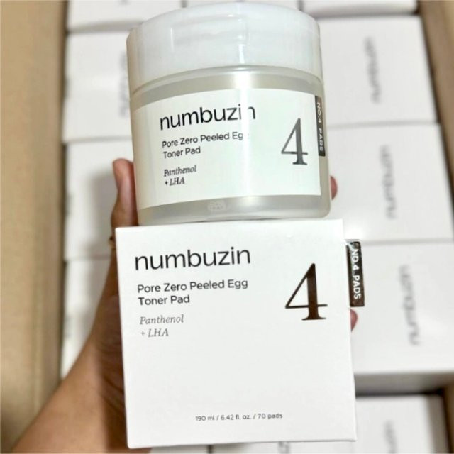 Numbuzin No.4 Pore Zero Peeled Egg Toner Pad, 190 ml, mit Panthenol - Bild 1