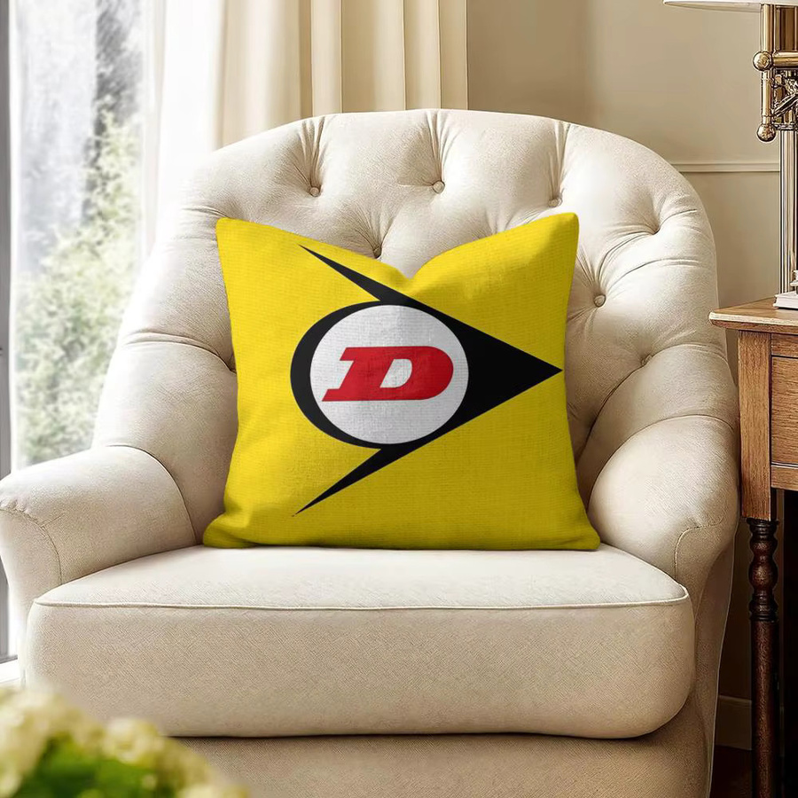 Dunlopillo Kissenbezug aus organischem Leinen mit beidseitigem Grafikdruck in Weiß und Gelb, quadratisch, 30 x 30 cm - Bild 3