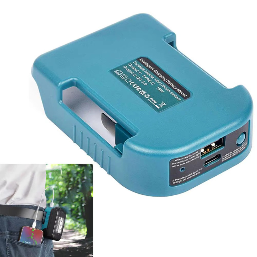 Batteriehalter mit USB Typ-C Adapter für Makita Ryobi und Greenworks 40V Akkus zur Schnellladung - Bild 4