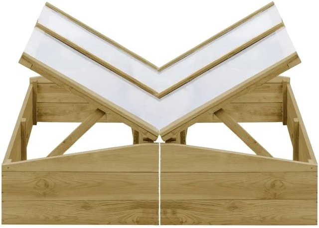 2er-Set vidaXL Gewächshäuser aus imprägniertem Kiefernholz in Braun mit PVC-Abdeckung, B/T/H: 100 x 50 x 35 cm - Bild 1