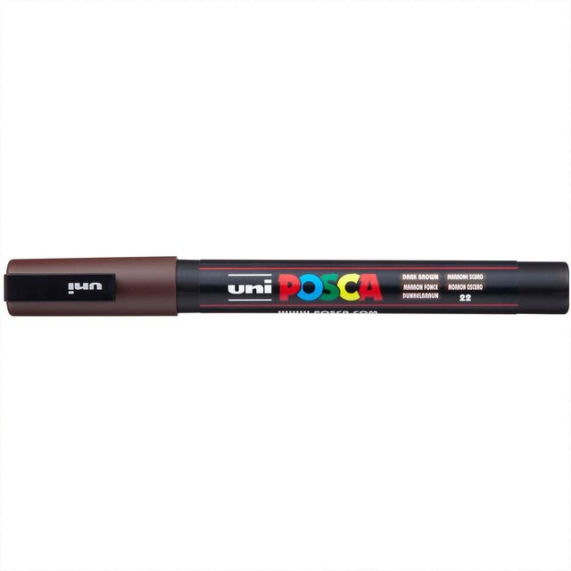 uni POSCA-Marker PC-3M Permanentmarker mit feiner Spitze in Dunkelbraun (0,9-1,3 mm) - Bild 1