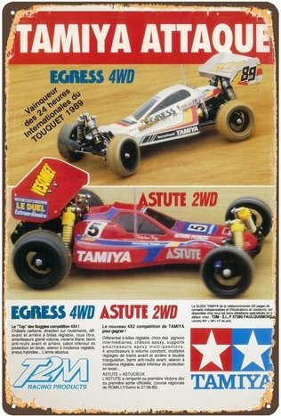 Vintage Tamiya Agress Asture Buggy Metallschild-Poster in Multicolour, Breite: 20,0 cm, Höhe: 14,0 cm - Bild 1