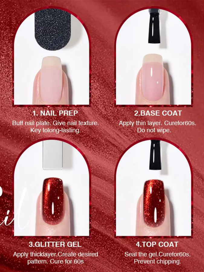 Kaniu Cat Eye Gel Kit Nagellack, Rot, 9 Farben - Bild 6
