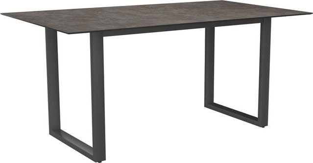 Stern Kufentisch aus Aluminium in Graphit mit Tischplatte Silverstar 2.0 Dekor Stone, B/T: 160 x 90 cm - Bild 1