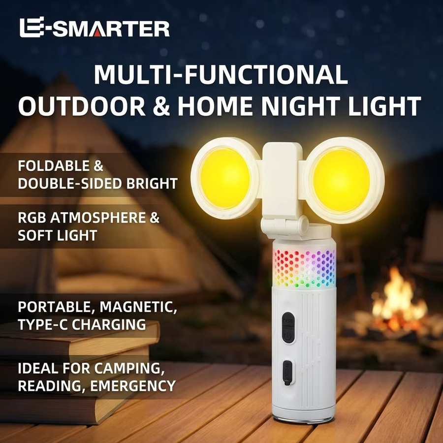BALDR Outdoor-Campinglampe mit Ladefunktion, faltbare Notfall-Atmosphärenleuchte mit Magnetverschluss und COB-LED, Farbe: Weiß - Bild 2