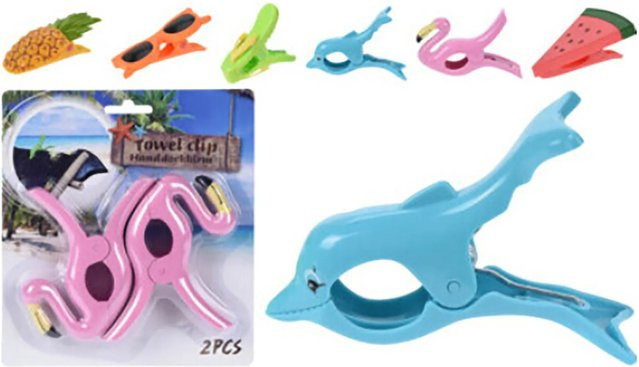 Handtuchclip-Set aus ABS in 2er Pack, 6-fach sortiert, mehrfarbig - Bild 1