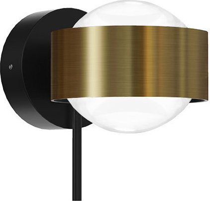 Top Light Puk! 80 Wall Avantgarde LED-Wandleuchte in Messing gebürstet und Schwarz matt mit warmweißem Licht (2700K) - Bild 1