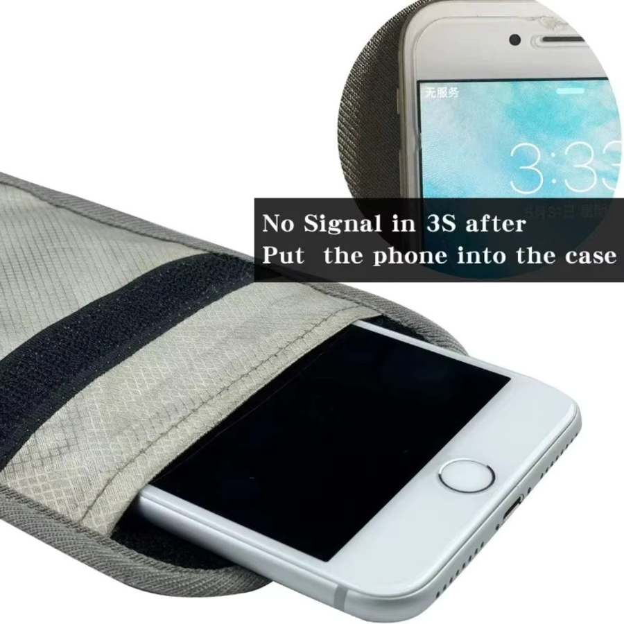 Anti-Strahlungs-Handytasche Faraday-Tasche zum Schutz vor EMF-Strahlung in Grau - Bild 5