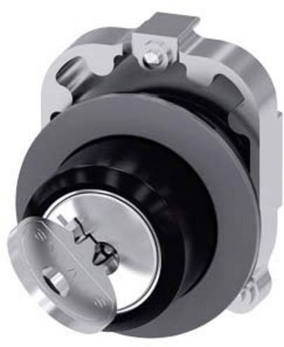 Siemens Schlüsselschalter 3SU1060-4LC01-0AA0 Schwarz Metall 1 x 45 Grad IP66 IP67 IP69/IP69K Einbau Ausführung - Bild 1