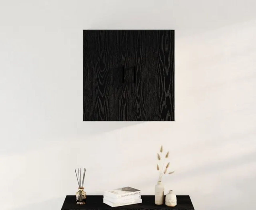 Modernes Wandschrank Modell vidaxl in Schwarz aus Holzwerkstoff und Metall mit Drehtüren, B/T/H: 60 x 31 x 60 cm - Bild 1