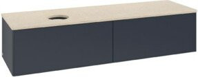 V&B Waschtischunterschrank Antao ohne Frontstruktur, Farbe Botti Matt Blau, Wandmontage, Breite: 160 cm, Tiefe: 50 cm - Bild 1