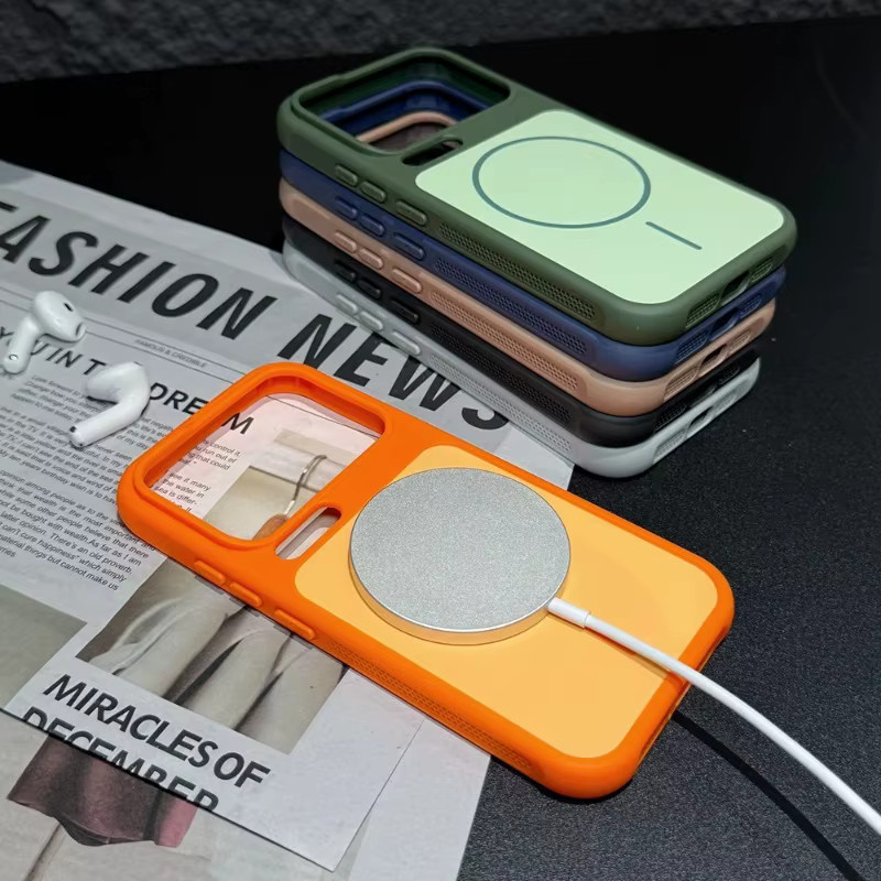 Hit Color Magnetische Ladehülle für Xiaomi Mi 14 15 17 Pro Max in Grau mit Mikrofaserfutter und stoßfestem Acryl-Schutz - Bild 3