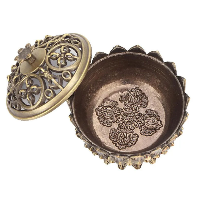 GoolRC Lotus Räuchergefäß aus Zinklegierung in Bronze, floraler Design-Räucherständer für Joss Sticks, B/T/H: 7 x 5 cm - Bild 3