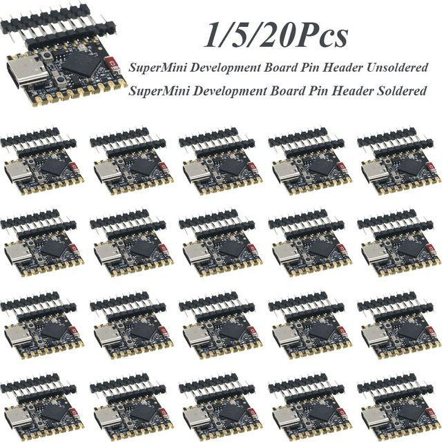 Espressif ESP32 C3 SuperMini Entwicklungsboard WiFi und Bluetooth Modul in Schwarz für Elektronik DIY Programmierung - Bild 1