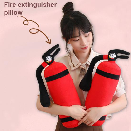 Banshimitang Feuerlöscher Plüschtier als weiches Stoffkissen in Rot, zylindrisches Nacken- und Rückenkissen für Kinder, B/H/T: 18,0 x 49,0 x 1,0 cm - Bild 2