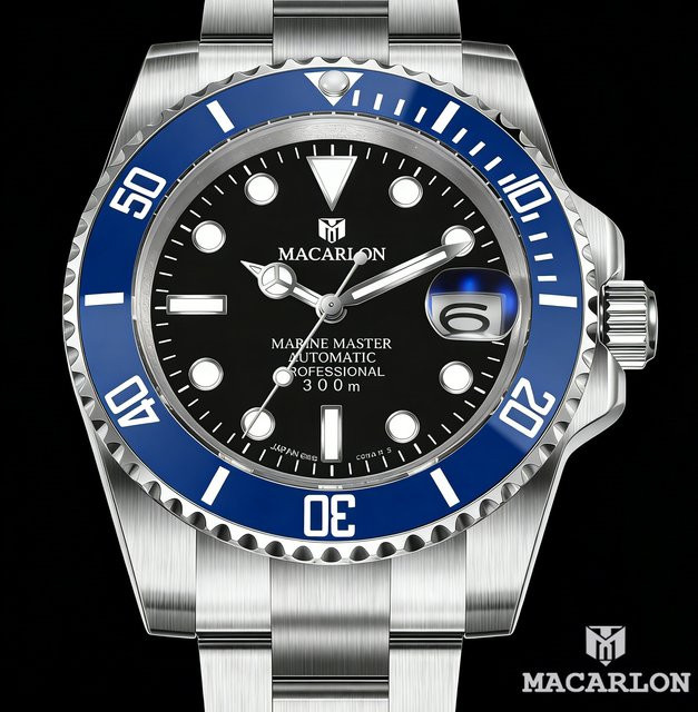 MACARLON Design Automatikuhr, Edelstahl, Saphirglas, 41 mm, Herren - Bild 1