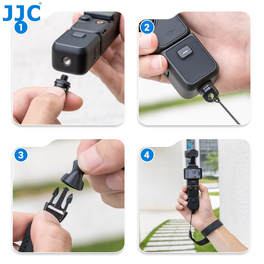 JJC Handgelenkschlaufe in Schwarz für DJI Osmo Pocket 3 4, Ricoh GR IV HDF, GR III, Sony ZV-1, RX100 und Canon G7X Mark III - Bild 5