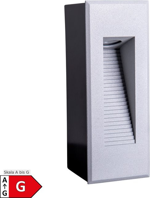 Näve LED Einbau-Außenwandleuchte Kolari in Silber, B/H/T: 17,1 x 7,3 x 6,6 cm - Bild 1