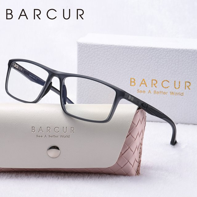 BARCUR Korrektionsbrille, rechteckig, Vollrand, Kunststoff, transparent, schwarz - Bild 1