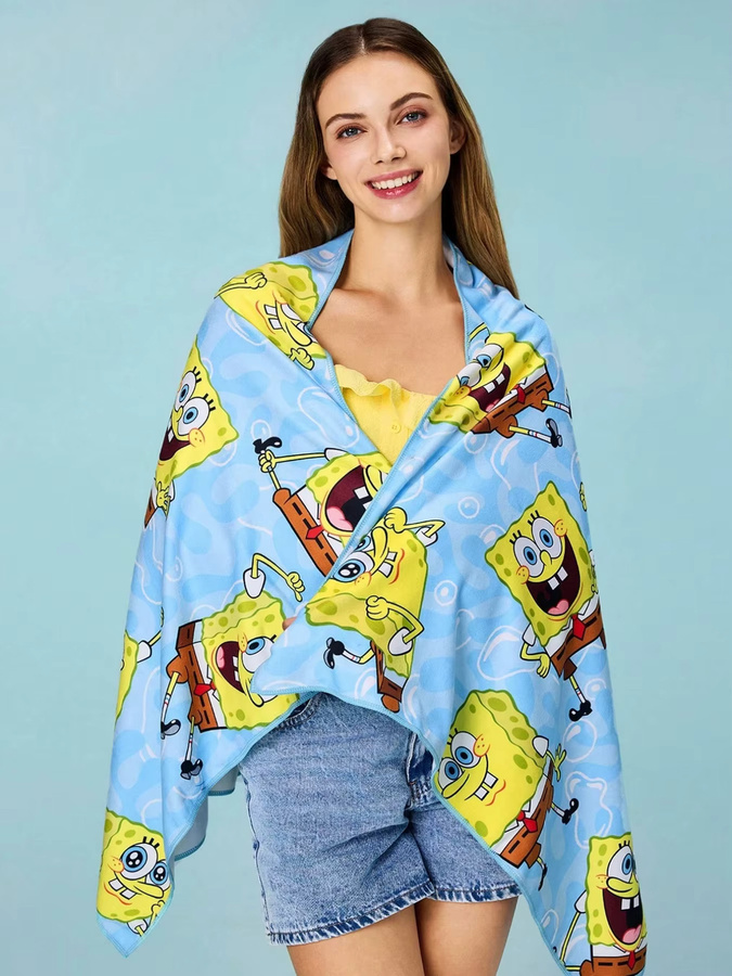 Potdemiel SpongeBob Schwammkopf Badetuch und Strandtuch mit Cartoon-Muster in Multicolour - Bild 2