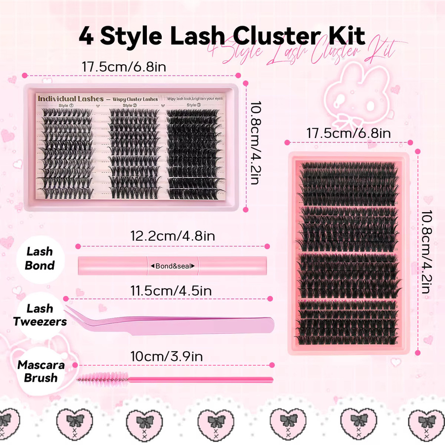 330er Set Falsche Wimpernstreifen, Black, Unisex - Bild 3