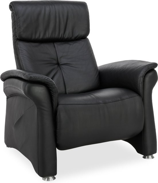 Relaxsessel MONDO 4792 aus Echtleder in Schwarz mit Armlehnen und manueller Hebelfunktion, Breite: 106 cm, Tiefe: 96 cm, Höhe: 88 cm - Bild 1