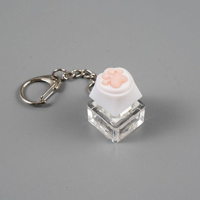 Linyi toy Schlüsselanhänger Katzenpfote, Silikon, LED Licht, White, Unisex - Bild 1