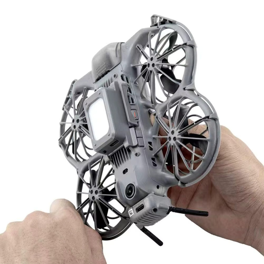 DJI Neo 2 Zubehör: Leuchtendes Anti-Kollision Fahrwerk mit Propellerschutz und Navigationslicht in Grau - Bild 4