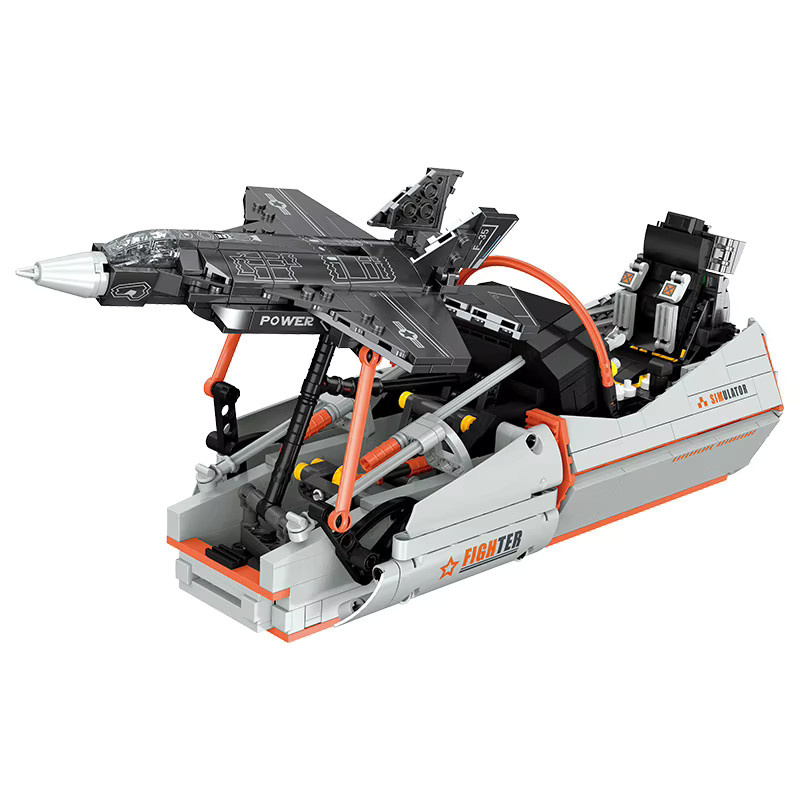 GSF F35 Kampfjet-Simulator Militärflugzeug-Modell, Baustein-Spielzeug, 941 Teile - Bild 4