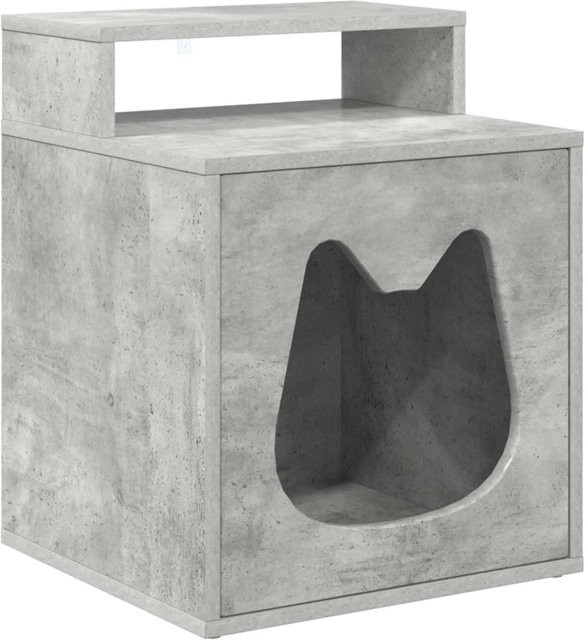 vidaXL Katzenhaus aus Holzwerkstoff in Betongrau, modern und isoliert, B/T/H: 42,5 x 40 x 53,5 cm - Bild 1