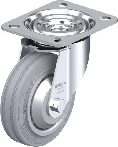 Blickle Lenkrolle L-V 100R-SG-FA in Silber/Grau mit 100 mm Rad-Durchmesser und 70 kg Tragfähigkeit - Bild 1